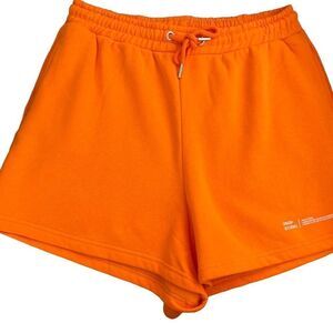 BooHoo orange drawstring elastic waistband shorts, fleece lined size L